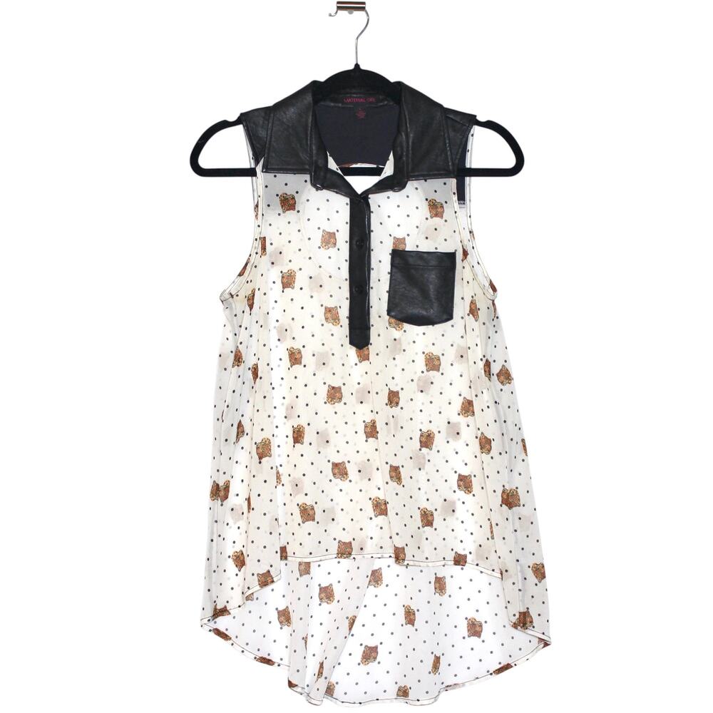 Material Girl Cheetah Print Flowy Top Size Large
